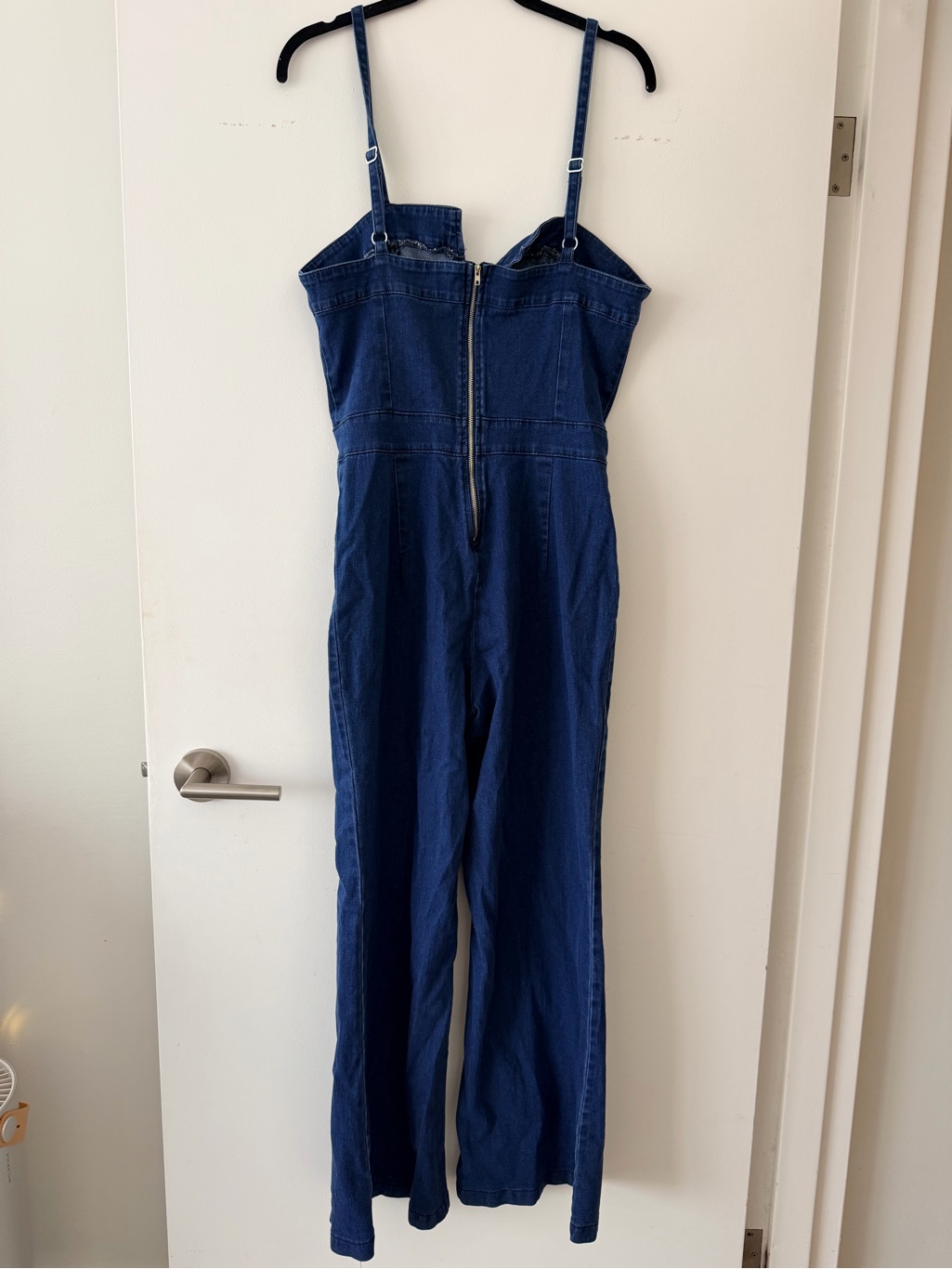 Nwt Miss Match Dark Blue Denim Wide-Leg Jumpsuit With Notch Neck Size M — image 3 of 5